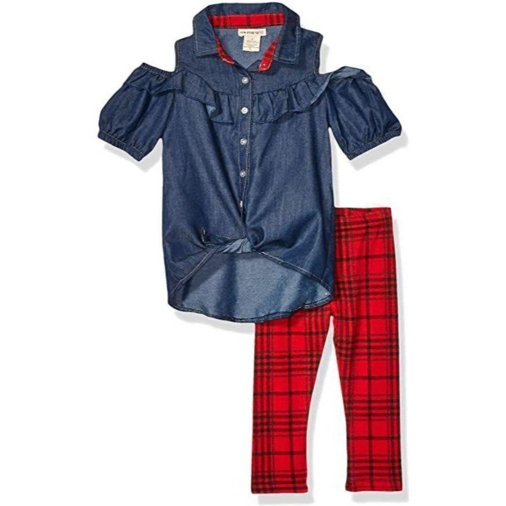 One Step Up Girls' Woven Tunic & Legging Set